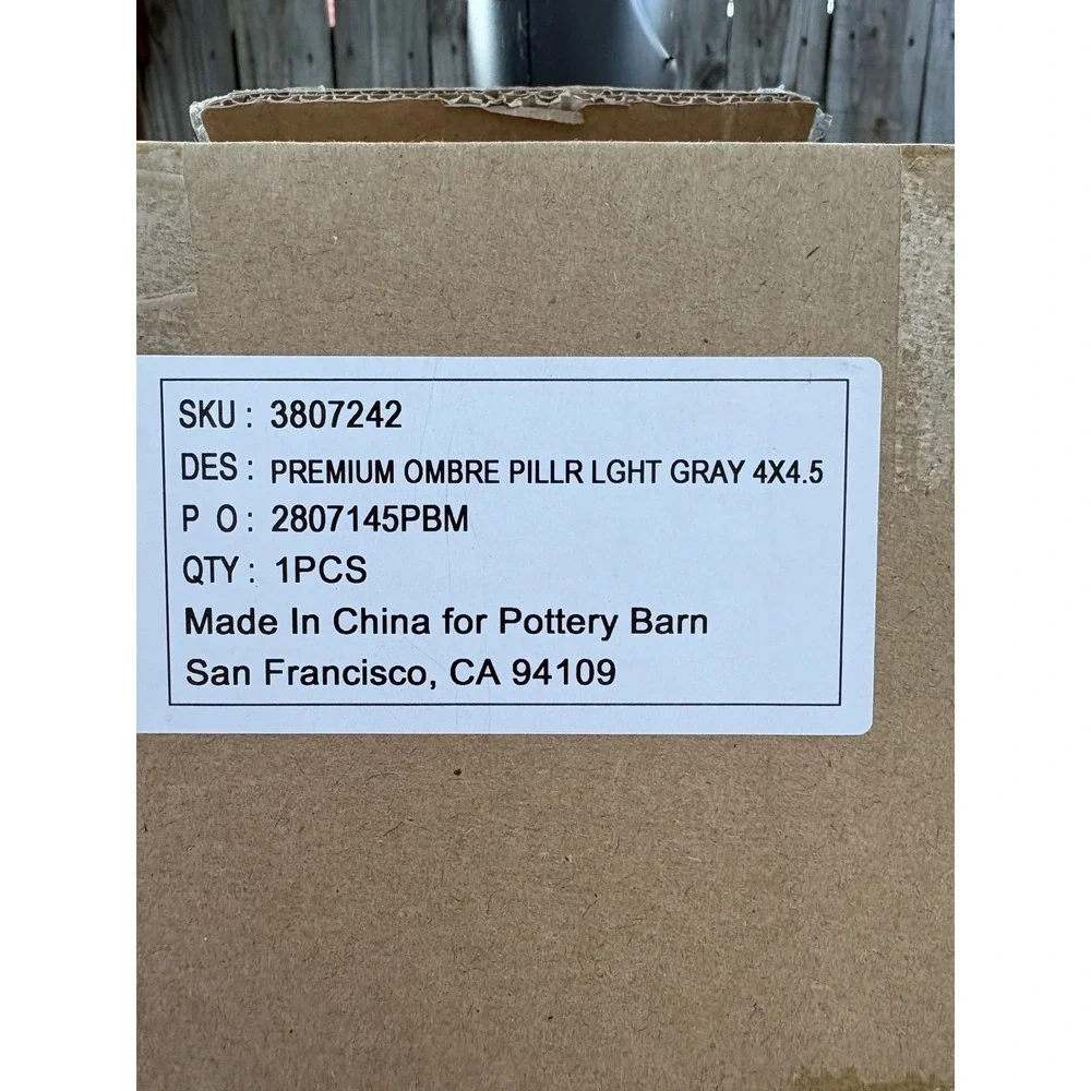 Pottery Barn Set of 4 Flameless LED Pillar Candles Grey Ombre Dove 3x6 4x4.5 NEW